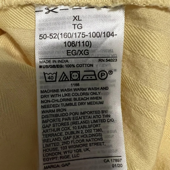 Gap Rollup Short Sleeve V-neck Yellow Striped Boho NWT Blouse Size XL - Picture 6 of 7